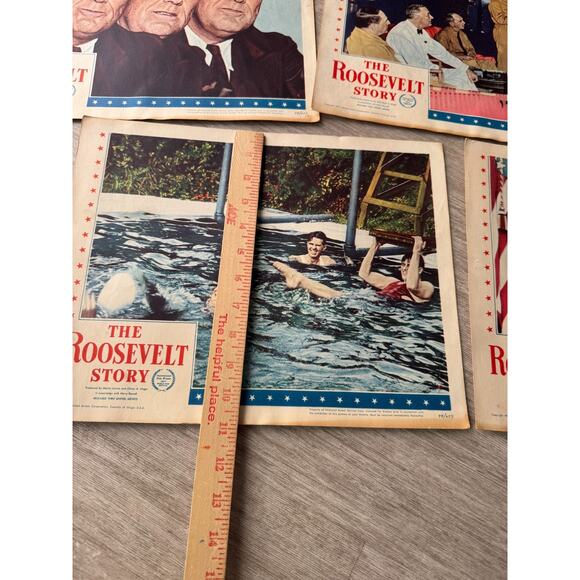 Vintage 1947 The Roosevelt Story Movie Lobby Card Set Franklin D. Roosevelt FDR - Picture 8 of 8